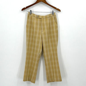 Petite Studio Dress Pants Women Small Yellow Plaid Tartan Academia Hi Rise 90s